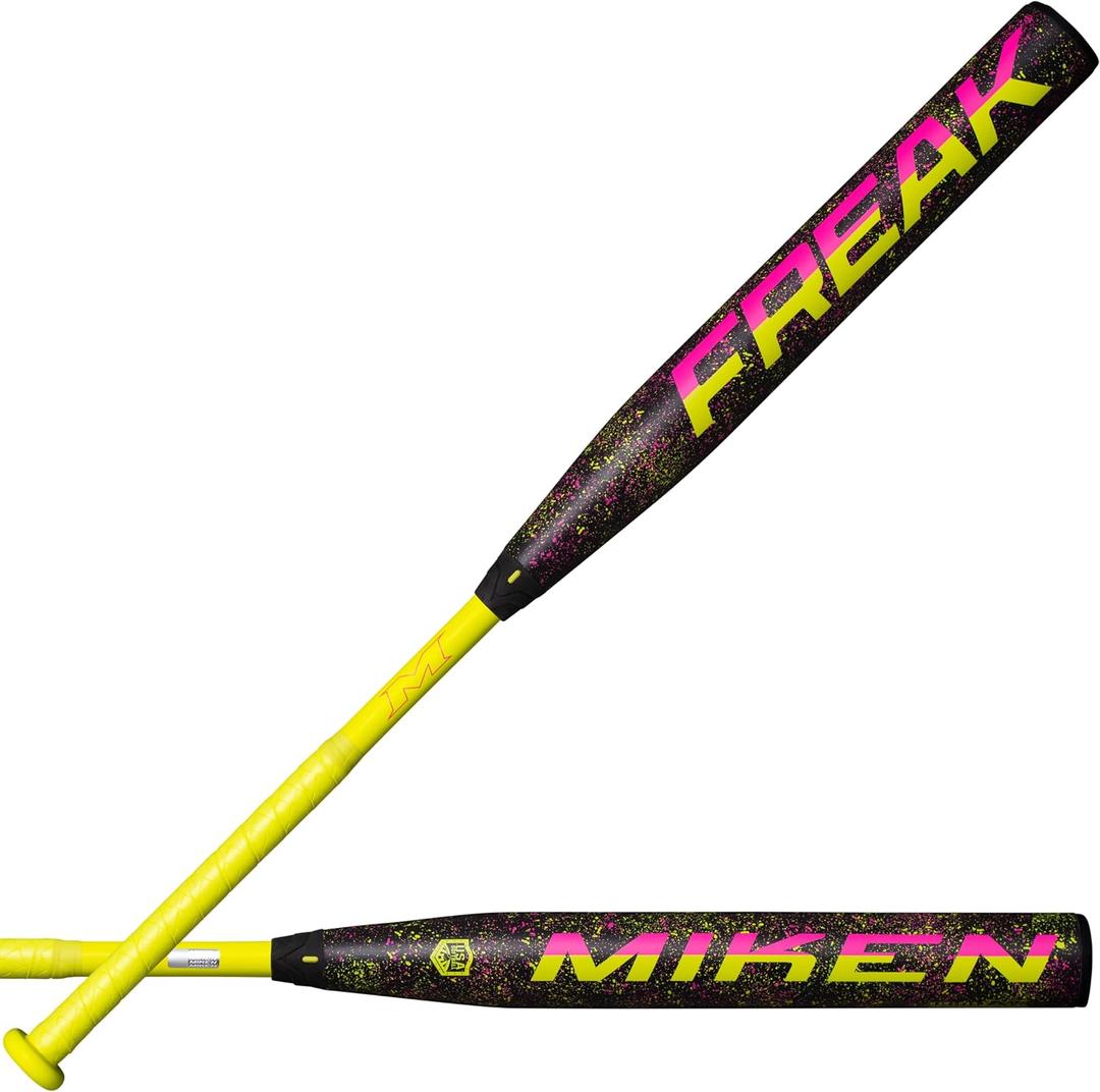 Miken Unisex-Adult Freak Splatter Slowpitch Softball Bat | USA | MSA6FRKL | Maxload | 2 Pc. Composite | 13.5" Barrel | Multiple Sizes