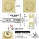 Malimali Pocket Door Lock, Pocket Door Hardware Square Door Lock for Privacy Sliding Door Bifold Door Locks and Pulls Handles Replacement Hardware (Brushed Gold, Entry Lock with Key)
