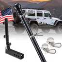 Truck Flag Pole Kit with Trailer Hitch Holder - 5FT Heavy Duty Flagpole for Trucks, Stainless Steel Flag Rings Hold Flag Securely, Dual Angle Design Holder with Windproof Sleeve for Truck, Pickup, Jeep