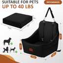WOOAIDAGG Dog Car Seat for Medium Sized Dog,Pet Travel Car Bed with Seat Belt Channle,Fully Detachable and Washable Car Dog Seat with Adjustable Straps,3 Straps Easy to Install (Black)