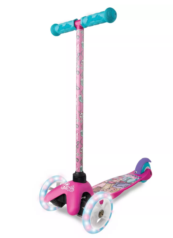 Barbie Tilt and Turn Light Up 3 Wheels Scooter