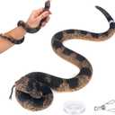 Realistic Rubber Fake Snake Rattlesnake Practical Joke Toy with String and Clip, Scary Plastic Prank Prop for Halloween, Garden Decor, Bird Repellent, and Funny Scare Gags