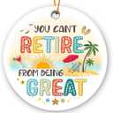 2 x Retirement Ornament 2025 - Retirement Gifts for Coworker, Employee, Boss, Teacher, Nurse, Funny Farewell Retired Gifts, First Retired Ornament - Ceramic Christmas Ornament for Tree Decor