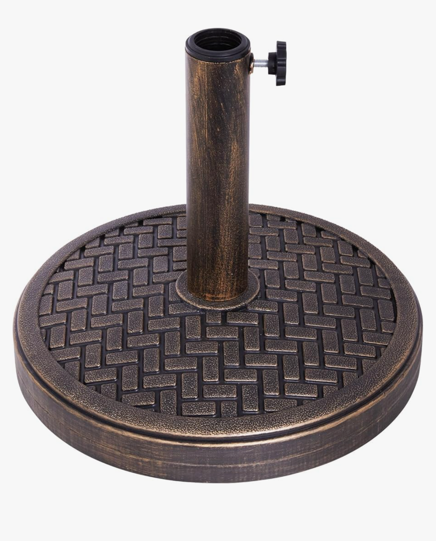 Backyard Expressions 26.5 Lb Umbrella Stand, Patio Umbrella Base, 15 in Diameter