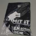 BLACKMYTH Casual Tops for Women Crewneck Admit IT Graphic T Shirts Black Medium