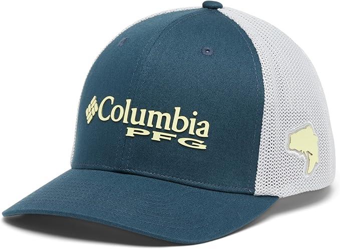 Columbia Sportswear PFG Mesh Ballcap (Large-X-Large, Midnight Teal/Cool Grey)