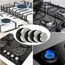 Gas Stove Burner Caps Set, Cooker Hat Set Suitable for Most Gas Stove Burners, 1 Large, 1 Small, 2 Middle