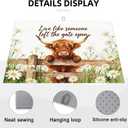 Highland Cow Dish Drying Mat, for Farmhouse Kitchen Counter Microfiber Absorbent, Funny Dish Draining Mat Extra Large 18"x24"