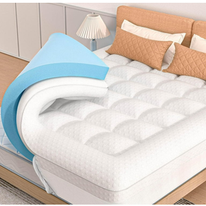 Pillow Top Mattress Topper Full Size, AprLeaf 3 Inch Dual Layer Mattress Topper, 1 Inch Cooling Pillow Topper and 2 Inch Gel Memory Foam Mattress Topper for Back Pain