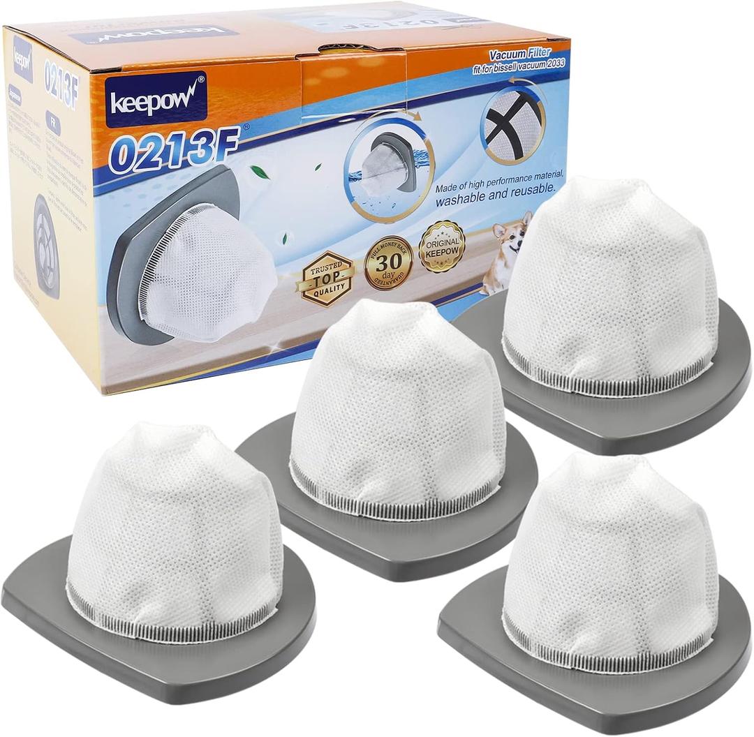 KEEPOW Featherweight Replacement Filters Compatible with Bissell Featherweight Stick Lightweight Bagless Vacuum 2033, 20331, 20333, 20336, 20339, 2033M (4-Pack)