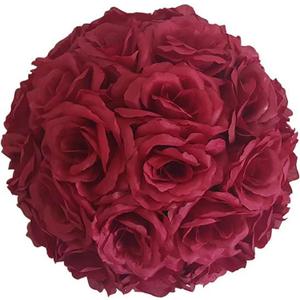 Artificial Flower Ball for Centerpieces Bridal Wedding Artificial Wedding Party Centerpieces Decorations, 7.8inch 5Pack Burgundy