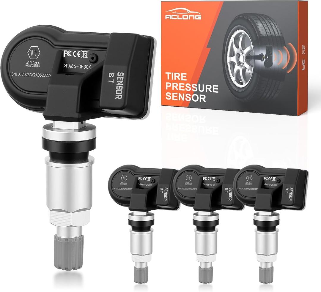 Multi-Protocol TPMS Sensors Fit for Honda & Acura, 315MHz / 433MHz  4PCS, Pre-Programmed Tire Pressure Monitoring Replacement for Odyssey, CR-V, Civic, Accord, Pilot, HR-V, Passport, MDX, TLX, RDX