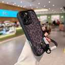 Pretaco for iPhone 11 Pro Max Case, [Black Leather Leopard Print][Fashion Retro Cell Case][2-in-1 with Lanyard] Soft TPU, Shockproof and Anti-Shock, Suitable for Women & Girls