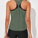 Aleumdr Womens Athletic 2 Piece Tankini Swimsuits with Shorts Swim Tank Tops with Boyshorts Bathing Suits (Black, S)