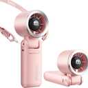 Gaiatop Portable Handheld Turbo Fan, 15 Hrs Cooling, 180 Foldable 4-in-1 Hand Held Fans, 6-Speed (1-100) Personal Mini Handheld Fans, Small Portable Fan for Travel, Working, Outdoor Women Gifts, Pink