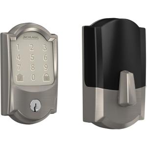 Schlage Encode Smart WiFi Deadbolt Lock for Front Door - Keyless Entry with App or Touchscreen - Works with Alexa, Hey Google, & Airbnb - Create Codes for Guests - Satin Nickel Silver