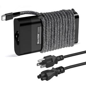 New Slim for HP 65W Laptop Charger USB C,Replacement for HP Envy X360,Spectre x360,Elitebook 840,HP Computer Chromebook,Zbook,Elite x2,ProBook,Pavilion Travel Type C Power Cord Ac Adapter