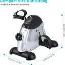 Mini Exercise Bike, himaly Under Desk Bike Pedal Exerciser Portable Foot Cycle Arm & Leg Peddler Machine with LCD Screen Displays