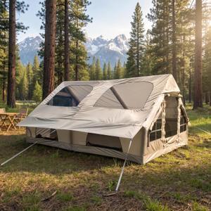 Inflatable Tent for 6-8 Person with Skylight, 2 Rooms, Large