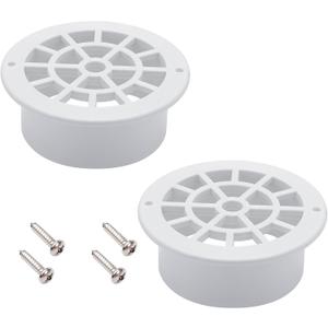 2 x VYH 2-3/4" Gutter Downspout Guards, Gutter Strainer, Prevent Leaves and Debris from Clogging The Drain Screen. for Round Gutter outletsWhite, 2 Pack