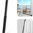 AceMining Upgraded Door Security Bar & Sliding Patio Bar, Heavy Duty Stoppers Adjustable Jammer for Home, Apartment, Travel (1 Pack,Black)