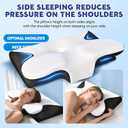 Sleep Apnea Pillow for Sleeping Snoring Ergo Cervical Neck Pillow with Memory Foam Pillow for Snoring Neck Pain Relief with Two Pillowcase (Black)