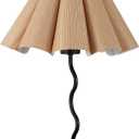 EOEYYOYB Pleated Table Lamp, Table Lamp for Bedroom, Bedside Lamps for Nightstand with Linen Lampshade, Modern Lamp for Bedroom Home Office Decor, Burlywood