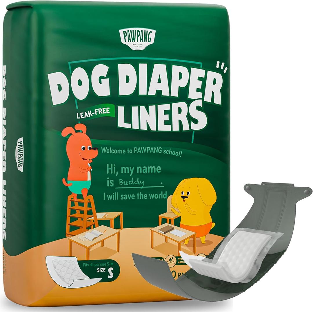 Disposable Dog Diaper Liners Booster Pads for Male & Female Dogs, 100ct, 4 Sizes Options, Doggie Diaper Inserts fit Most Types of Dog Diapers - Pet Belly Bands & Male Wraps (Small (100 ct)) (Small (100 Pads))