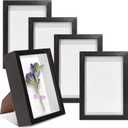 5 Pack 4" x 6" Shadow Box Frame, Small Wood Hollow Picture Frame with Clear Acrylic Front, 1" Deep Shadowbox Display Cases for Photos Dried Flowers Seashell Memorabilia DIY Crafts Medals (Black)