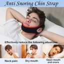 Anti Snoring Chin Strap, Chin Strap for Sleeping, Premium Airflow Jaw Strap, Stop Snoring Chin Strap, Snoring Solution for Men and Women, Breathable Chin Strap, Snoring Chin Strap (Red~)