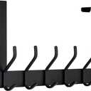 Over The Door Hooks, Door Hanger Hooks for Hanging, Over The Door Towel Racks for Bathroom with 12 Coat Hooks, Over The Door Hanger, Coat Rack Hat Rack Over The Door Organizer (1 Pack, Black)