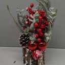 TPSCSH Christmas Decoration - Red Centerpieces for Tables 13.7Inch Pencil Xmas Tree Artificial Mini Christmas Tree with Pinecones Small Table Christmas Tree for Winter Holiday Home Decor