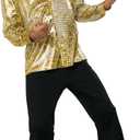 California Costumes, Men's Disco Shirt & Hat Set - Gold (M)