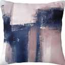 Pink and Navy Throw Pillow Velvet Pillowcase Home Set Comfortable Square Bed Decoration Outdoor Sofa Living Room Office Cushion Cover 18 "x18 Inch (Color-2)