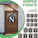 Last Name Welcome Sign for Front Door Wreath All Year Round Decorations Front Porch Decor Hanging Gift for Farmhouse Home Outdoor and Indoor (N)