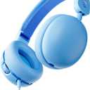 Skullcandy Grom Over-Ear Wired Headphones for Kids, Volume-Limiting, Share Audio Port, Microphone, Work with Bluetooth Devices and Computers - Surf Blue