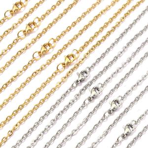 Bulk Necklace Chains for Jewelry Making - 30PCS Stainless Steel Link With Lobster Clasps DIY Links - 18 Inches 15 Pcs Gold & 15 Pcs Silver