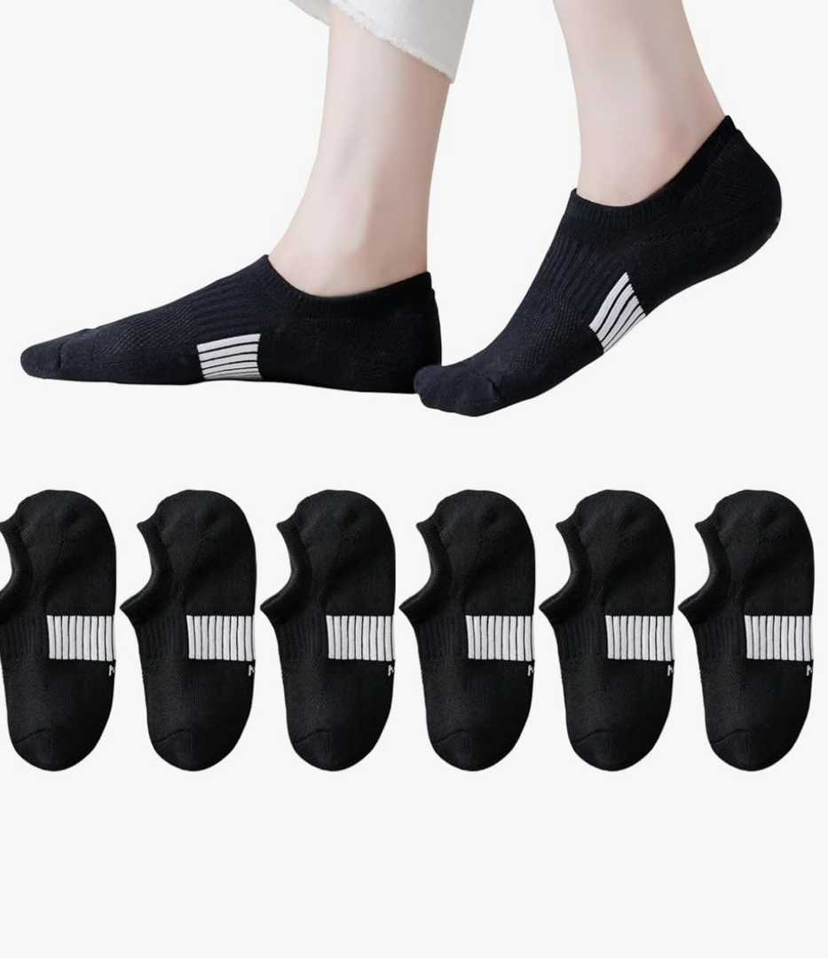 EPEIUS Thick No Show Socks for Women Athletic Ankle Socks Cushioned Running Low Cut Non Slip Footies 3/6 Pairs, L