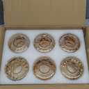 Teenyyou 6 Pcs Amber Hammered Glass Shade Replacements for Pendant Light Fixtures Glass Lamp Shade Cover, 1-5/8 Inch Fitter E26 Base, 4"w x 6"h, Replacement Lamp Globe for Chandelier Wall Sconce