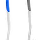 Modern Curved Toilet Brush Set with Wall Mount, Long Handle for Deep Cleaning, White Handle Gray Bristles, 2-Piece No-Stain Bathroom Cleaning Brush