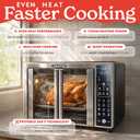 Gourmia Air Fryer French Door Toaster Oven - 6-Slice Capacity, LED Display with 19 Cooking Presets, Stainless Steel