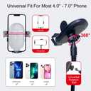 JINKEY Dual Cup Holder Phone Mount for Car2-in-1 Adjustable Gooseneck Cradle with 360 Rotation Heavy Duty Universal Automobile Stand for Most 4"-6.7" i-Phone Mobile-Phone Holder