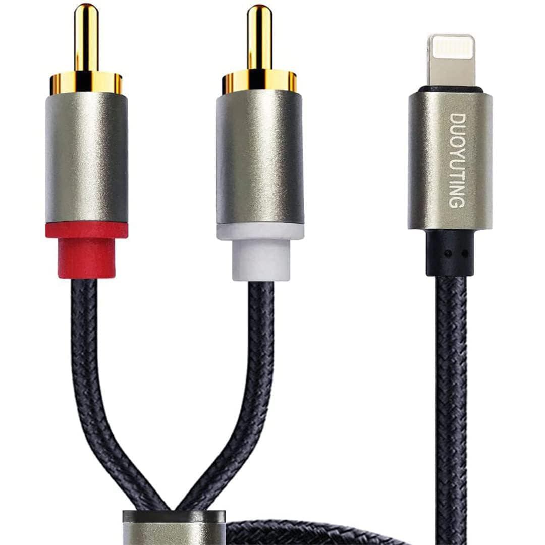 RCA Audio Cable, iOS Phone to 2 Male RCA Stereo Audio Y-Adapter for iPhone/Sound Box/Amplifier/Home Theater etc. (3.4ft)