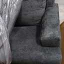 Benjara Henly 70 Inch Loveseat, 2 Accent Pillows, Oversized, Soft Polyester, Gray, Black and Ivory