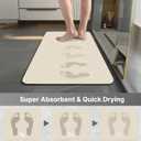 Diatomaceous earth bath mat Rubber Non Slip Super Absorbent Bath Mat Quick Dry Bathroom Rugs Thin Bathroom Floor Mats Fit Under Door- Shower Rug for in Front of Bathtub Shower,Beige, 15.7"*23.6"