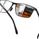 UXAOSVME Progressive Multifocus Reading Glasses Anti Blue Light Photochromic/ Bifocal Reading Glasses for men UV Protection (Multifocal-Black, 3.0, x)