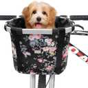 RAYMACE Bicycle Basket Dog Bike Handlebar Basket Front,Folding Detachable Quick Release Easy Install,Cycling Picnic Bag