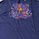 Colorful Vibrant Rainbow Teddy Bear T-Shirt for Men, Navy Blue, 6XL