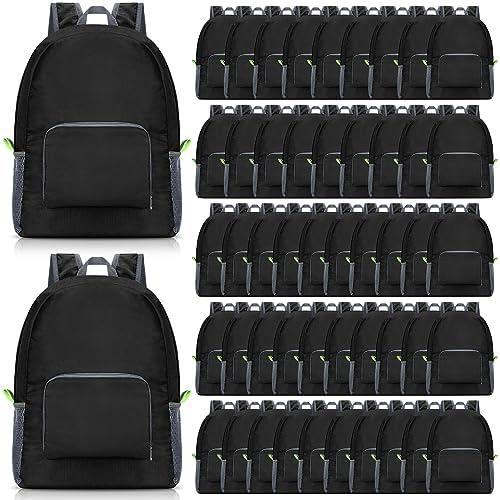 Eccliy 50 Pack Backpacks in Bulk 17 Inches Wholesale Back Pack Basic Backpack for adult Lightweight Outdoor Travel Bookbags(Black)