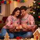 Idgreatim Unisex Ugly Christmas Crewneck Sweatshirt Novelty 3D Graphic Long Sleeve Sweater Shirt (Large, Chest Hair)